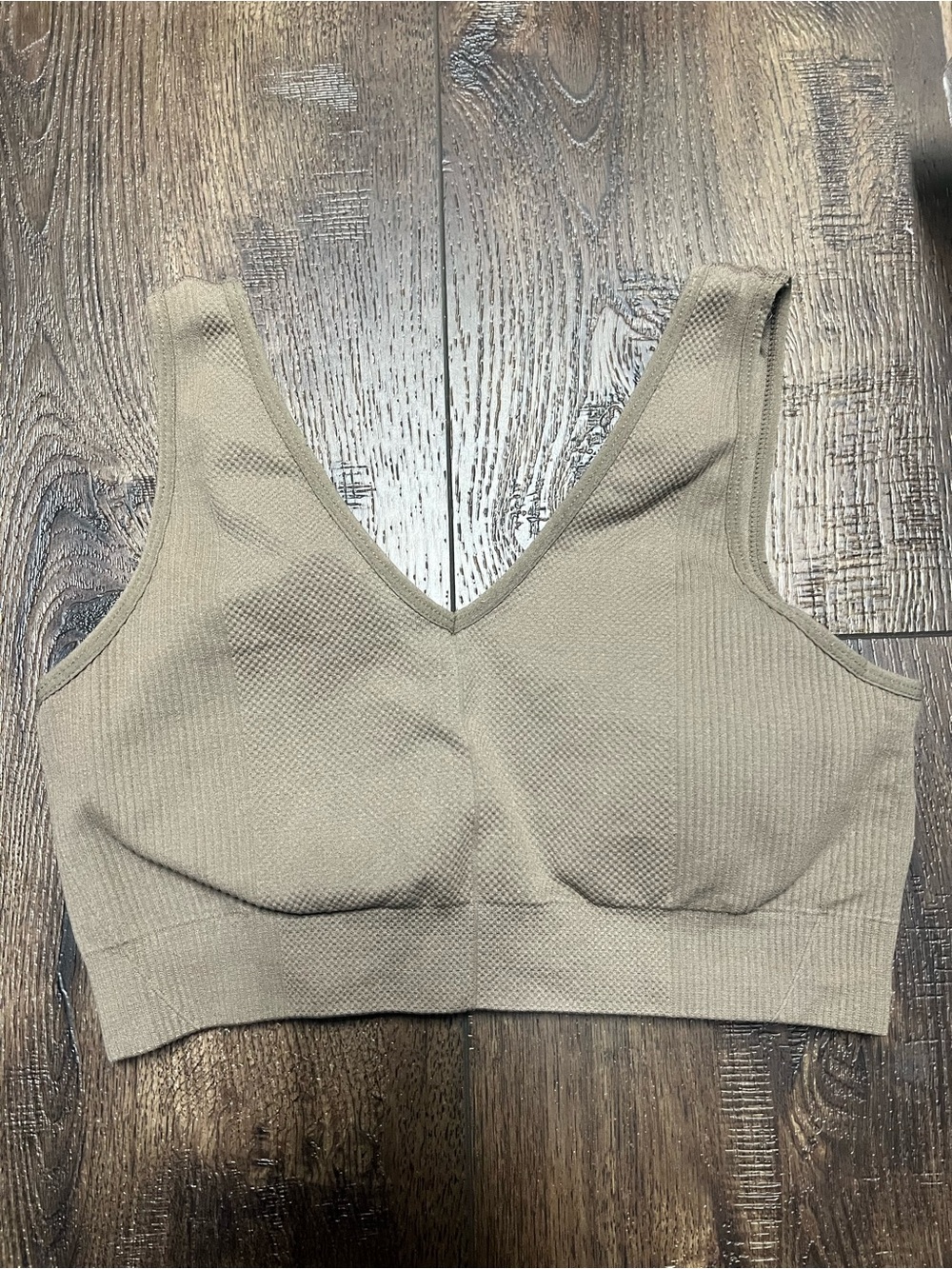 Seamless Comfort V-Neck Wireless Bra in Taupe